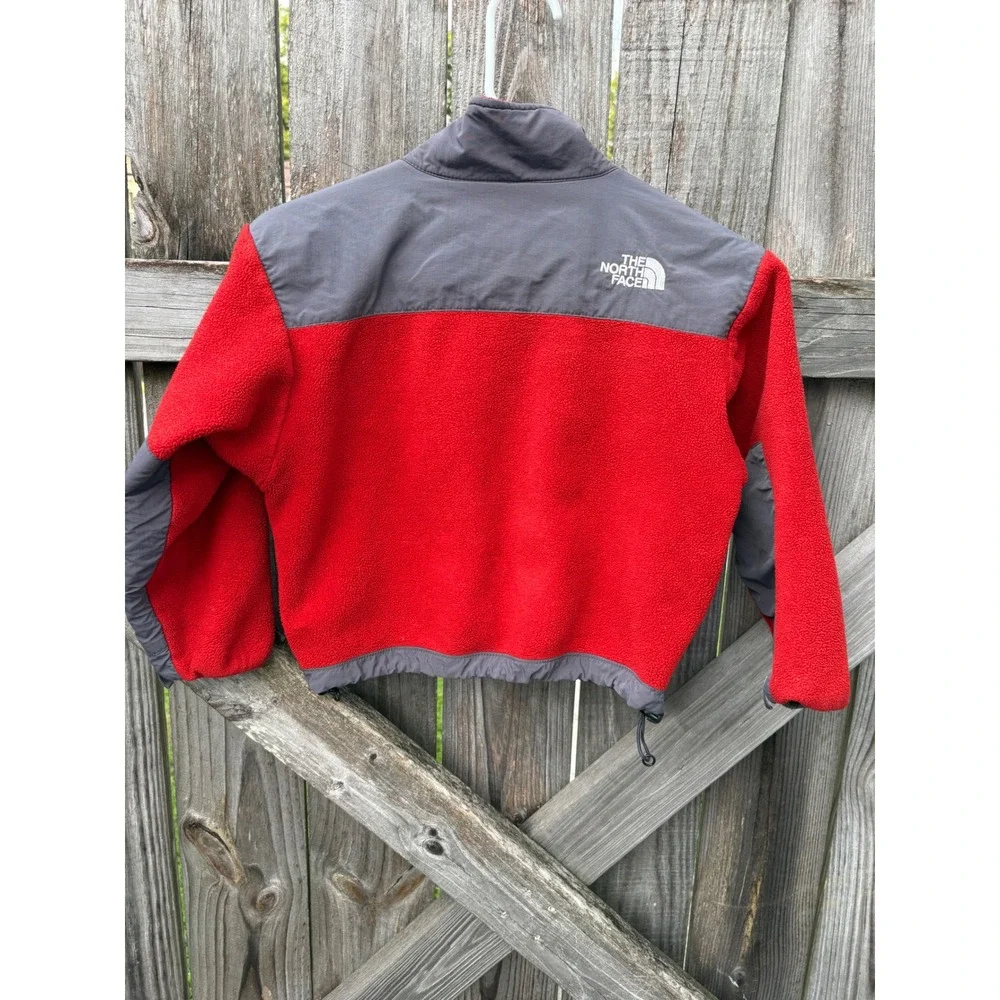 The North Face Denali Fleece Jacket Kids XS Red Grey Full Zip Denali Coat